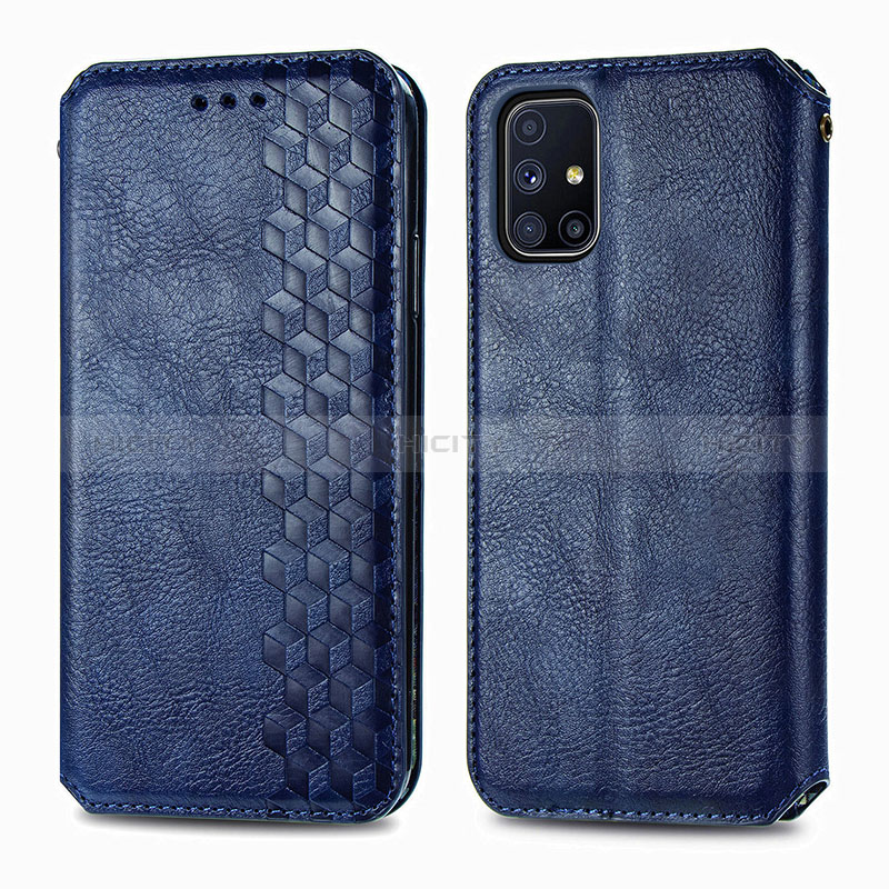 Custodia Portafoglio In Pelle Cover con Supporto S01D per Samsung Galaxy M51