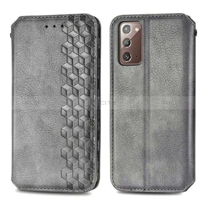 Custodia Portafoglio In Pelle Cover con Supporto S01D per Samsung Galaxy Note 20 5G Grigio