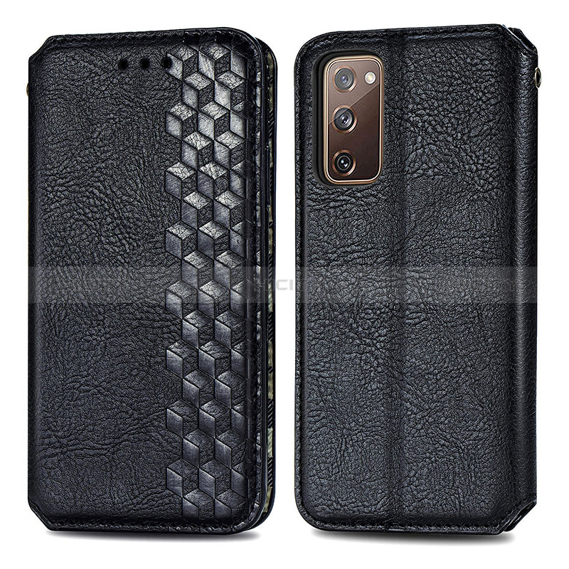 Custodia Portafoglio In Pelle Cover con Supporto S01D per Samsung Galaxy S20 FE 5G Nero