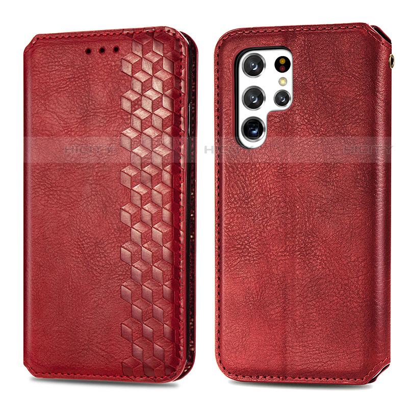 Custodia Portafoglio In Pelle Cover con Supporto S01D per Samsung Galaxy S22 Ultra 5G