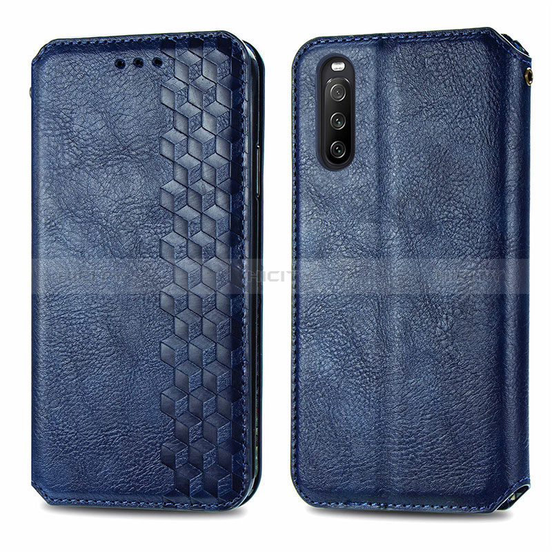 Custodia Portafoglio In Pelle Cover con Supporto S01D per Sony Xperia 10 III