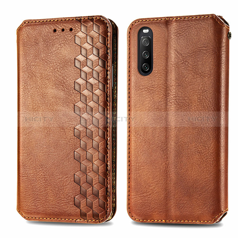 Custodia Portafoglio In Pelle Cover con Supporto S01D per Sony Xperia 10 III Lite