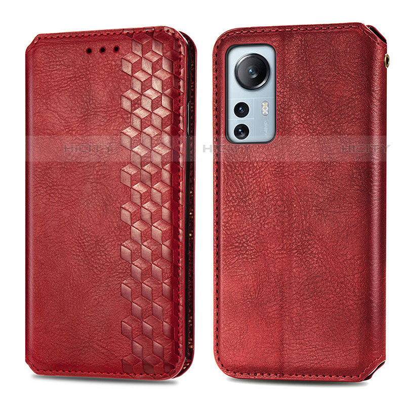 Custodia Portafoglio In Pelle Cover con Supporto S01D per Xiaomi Mi 12S Pro 5G Rosso