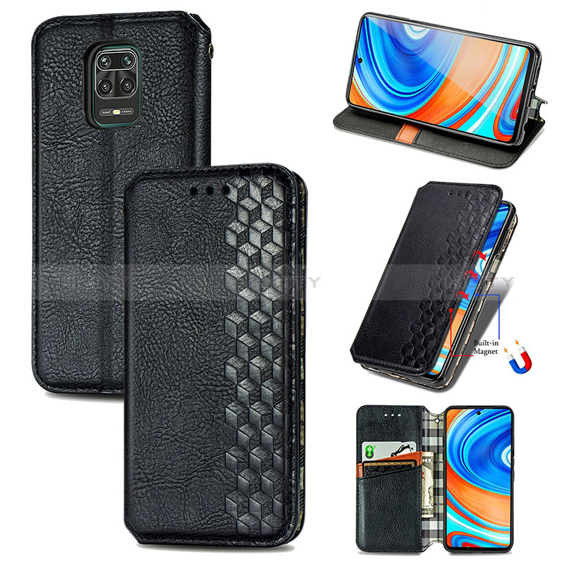 Custodia Portafoglio In Pelle Cover con Supporto S01D per Xiaomi Redmi Note 9 Pro