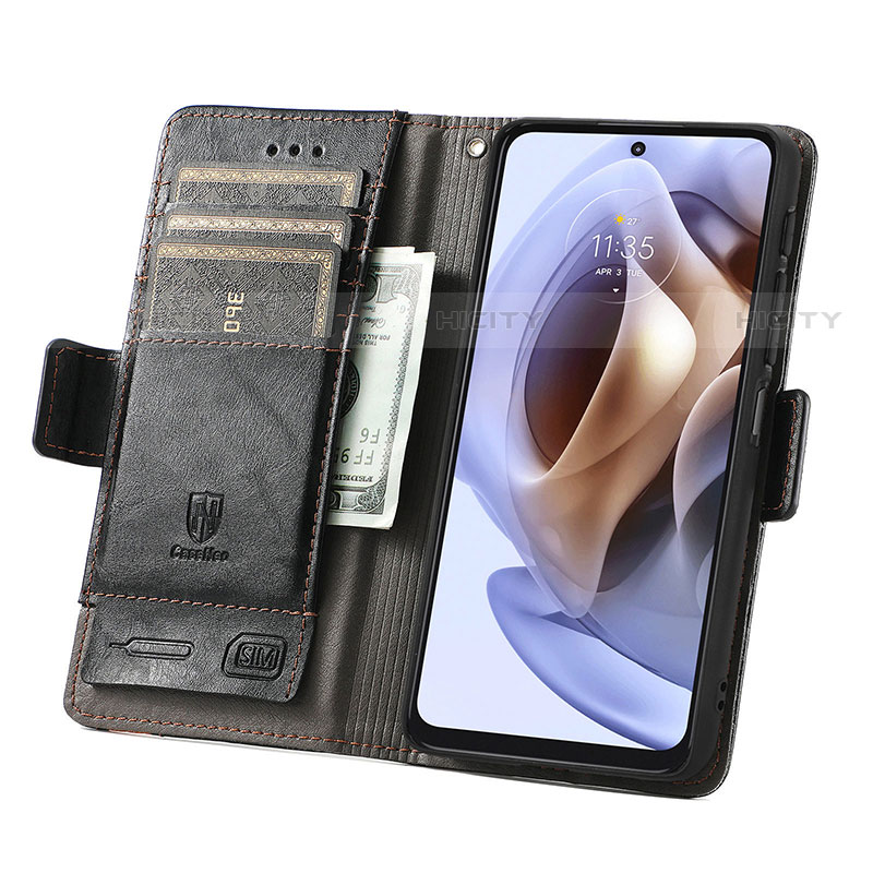 Custodia Portafoglio In Pelle Cover con Supporto S02D per Motorola Moto G41