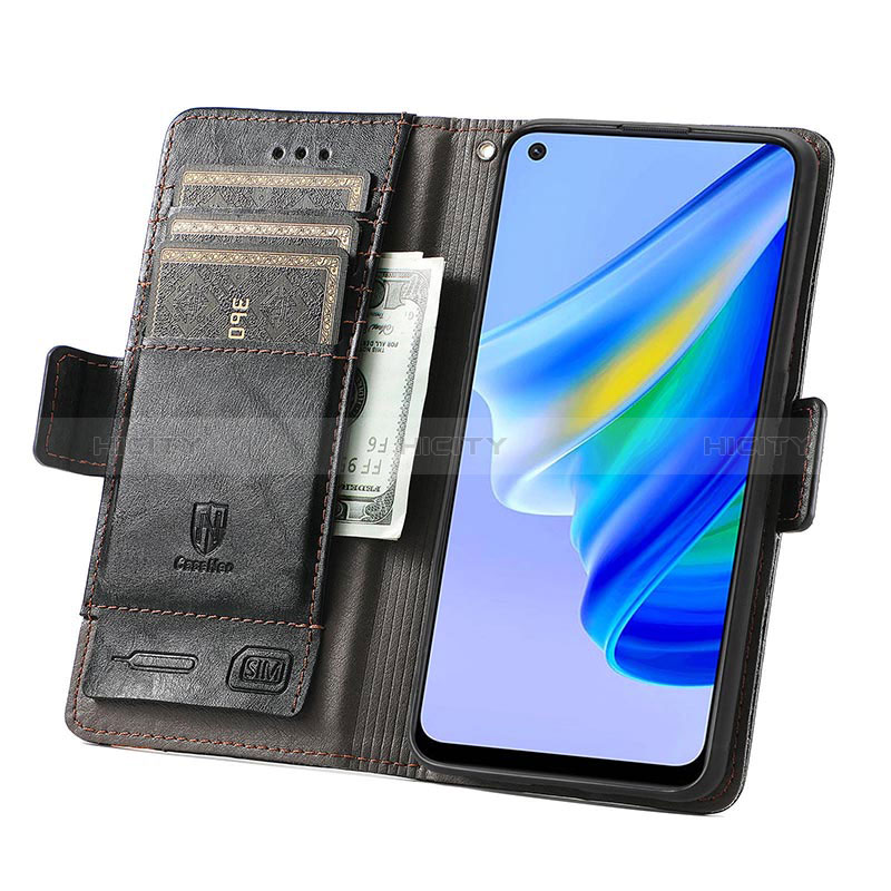 Custodia Portafoglio In Pelle Cover con Supporto S02D per Oppo F19s