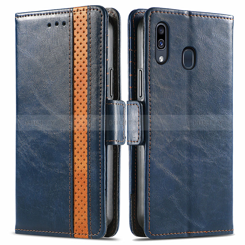 Custodia Portafoglio In Pelle Cover con Supporto S02D per Samsung Galaxy A30