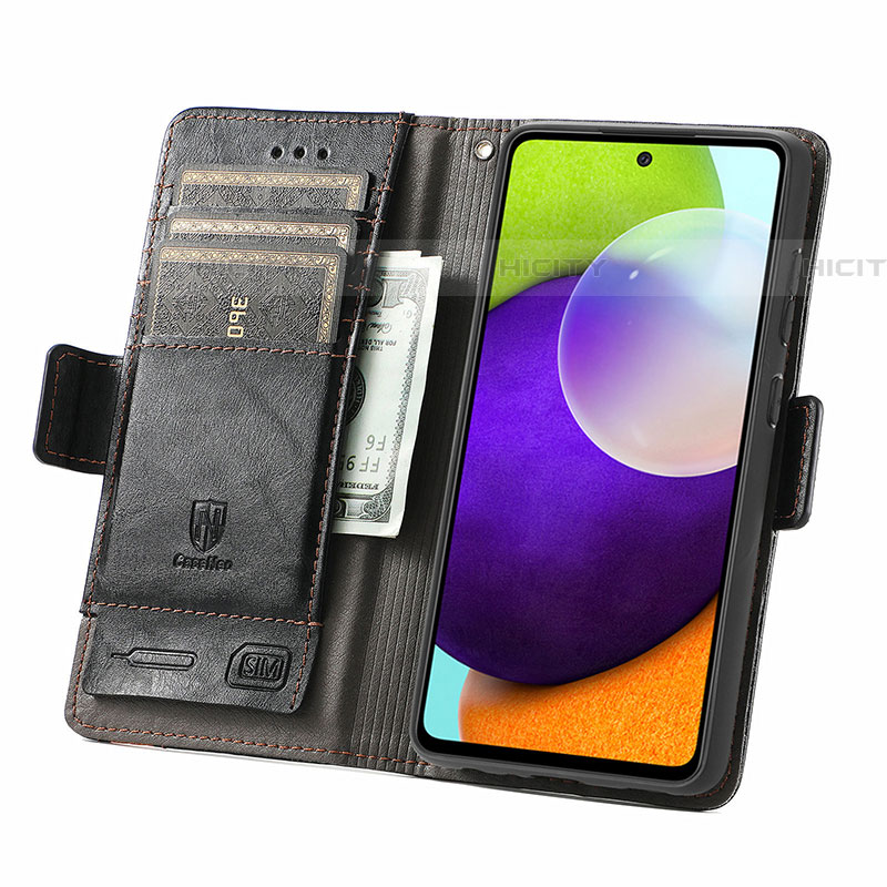 Custodia Portafoglio In Pelle Cover con Supporto S02D per Samsung Galaxy A52 5G