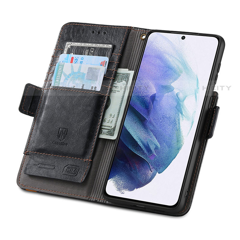 Custodia Portafoglio In Pelle Cover con Supporto S02D per Samsung Galaxy S21 5G