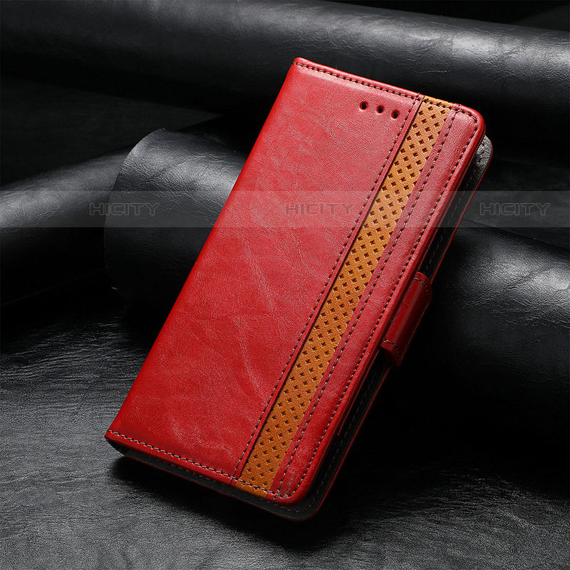 Custodia Portafoglio In Pelle Cover con Supporto S02D per Samsung Galaxy S23 Ultra 5G Rosso
