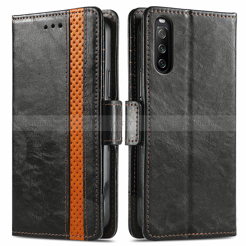 Custodia Portafoglio In Pelle Cover con Supporto S02D per Sony Xperia 10 III