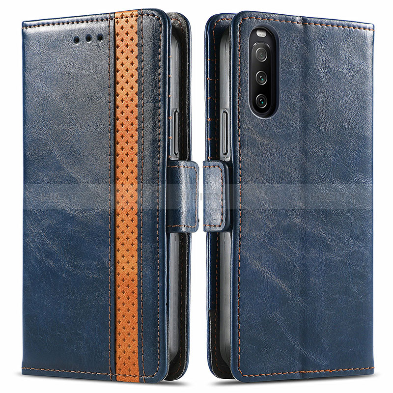 Custodia Portafoglio In Pelle Cover con Supporto S02D per Sony Xperia 10 III