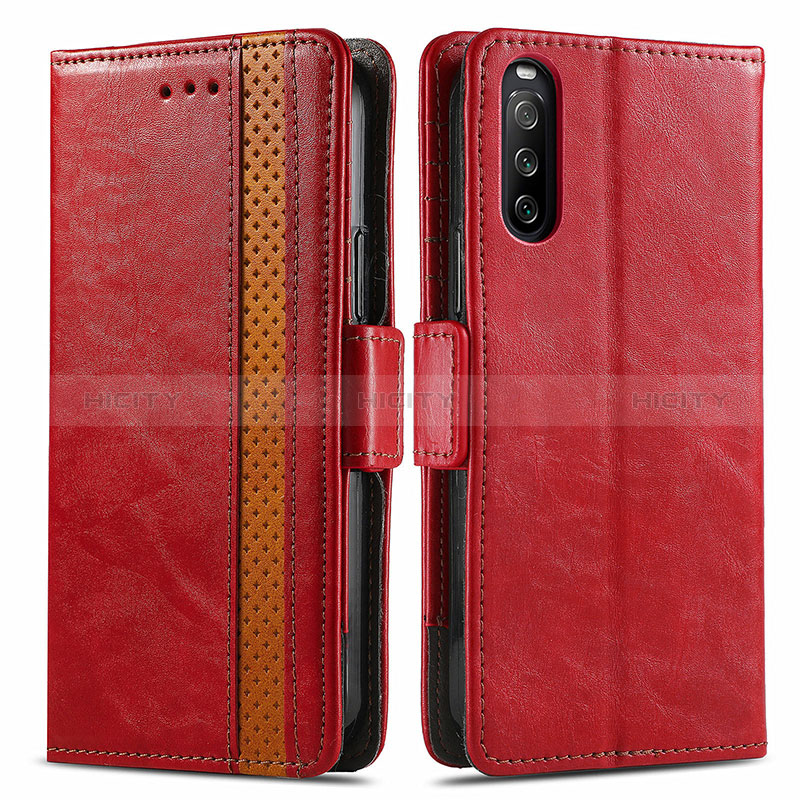 Custodia Portafoglio In Pelle Cover con Supporto S02D per Sony Xperia 10 III Lite