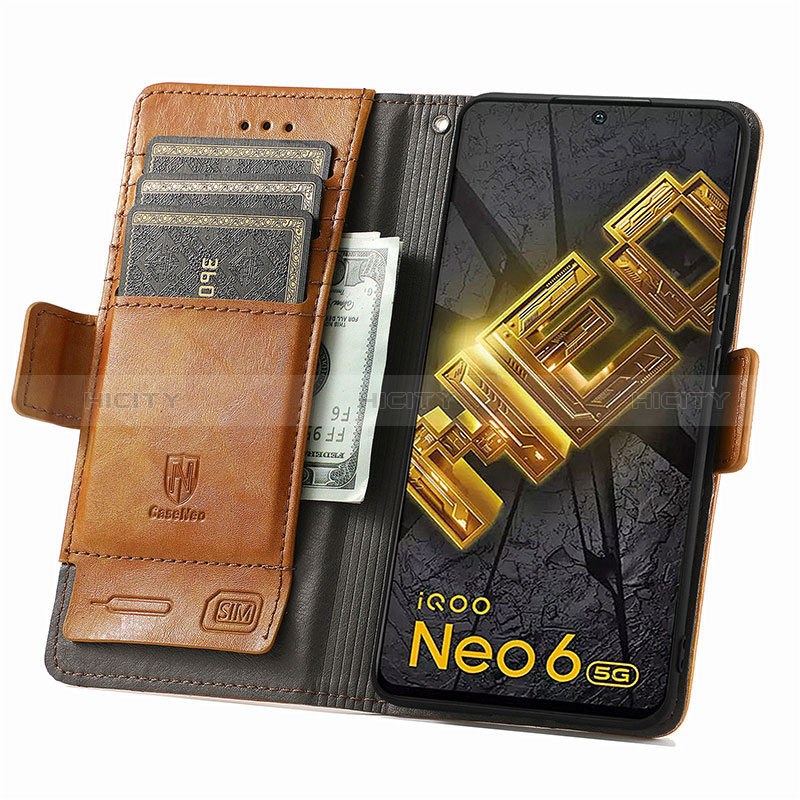 Custodia Portafoglio In Pelle Cover con Supporto S02D per Vivo iQOO Neo6 5G