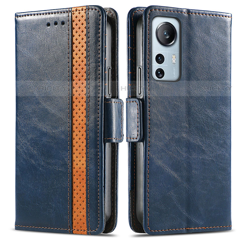 Custodia Portafoglio In Pelle Cover con Supporto S02D per Xiaomi Mi 12 Lite 5G Blu