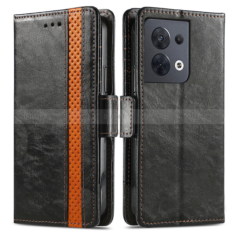 Custodia Portafoglio In Pelle Cover con Supporto S02D per Xiaomi Redmi Note 13 Pro 5G Nero