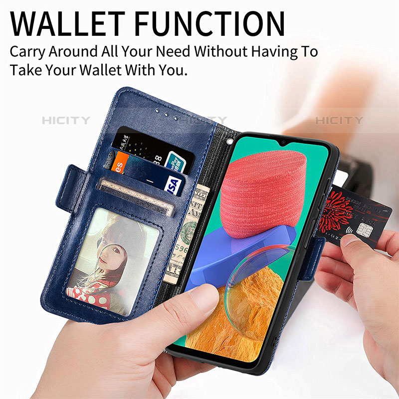 Custodia Portafoglio In Pelle Cover con Supporto S03D per Samsung Galaxy M33 5G