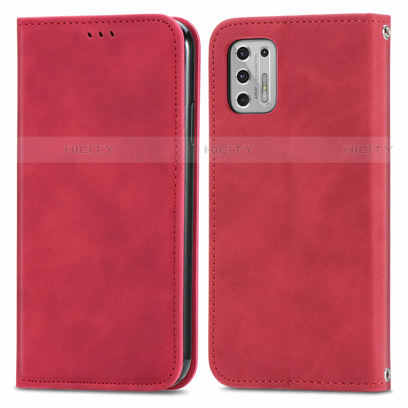 Custodia Portafoglio In Pelle Cover con Supporto S04D per Motorola Moto G Stylus (2021) Rosso