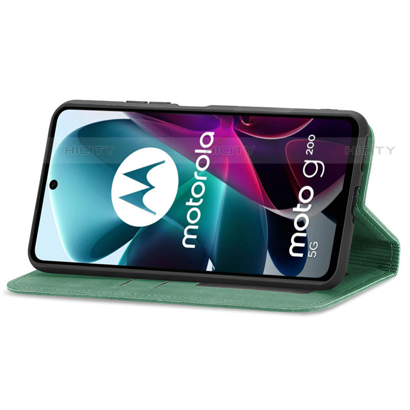 Custodia Portafoglio In Pelle Cover con Supporto S04D per Motorola Moto G200 5G