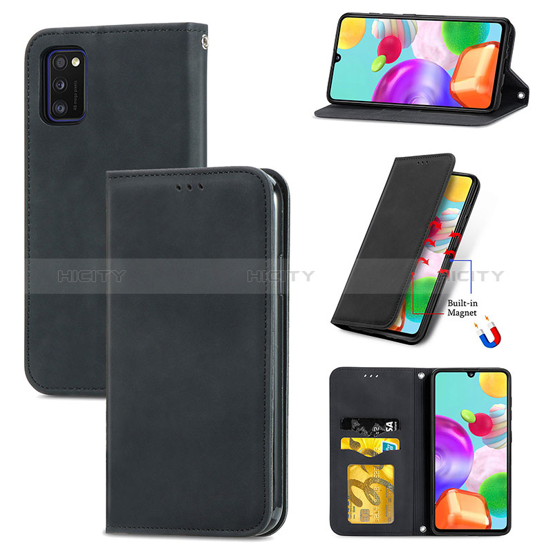 Custodia Portafoglio In Pelle Cover con Supporto S04D per Samsung Galaxy A41