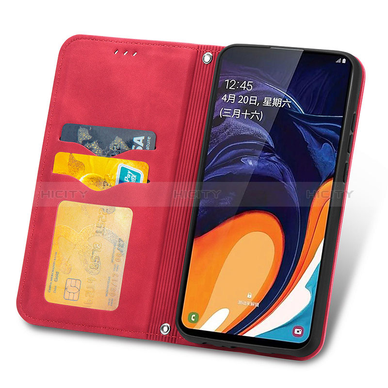 Custodia Portafoglio In Pelle Cover con Supporto S04D per Samsung Galaxy A60