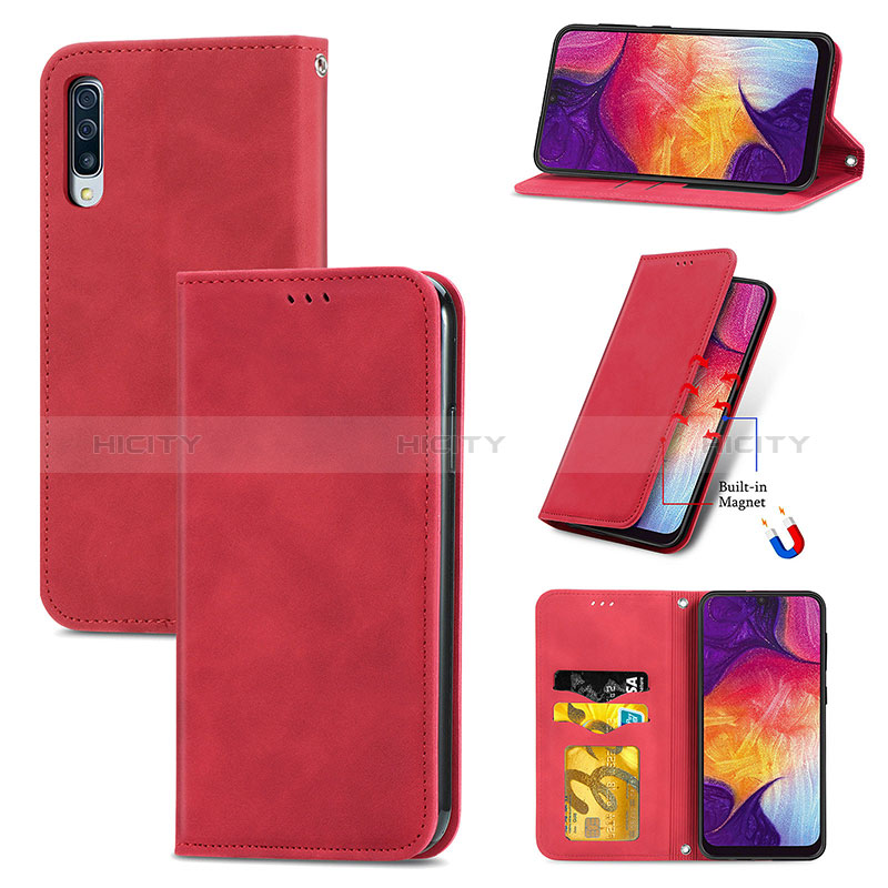 Custodia Portafoglio In Pelle Cover con Supporto S04D per Samsung Galaxy A70