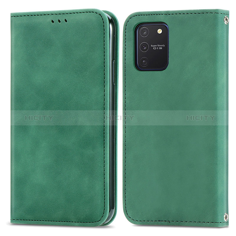 Custodia Portafoglio In Pelle Cover con Supporto S04D per Samsung Galaxy A91 Verde