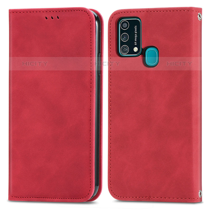 Custodia Portafoglio In Pelle Cover con Supporto S04D per Samsung Galaxy F41 Rosso