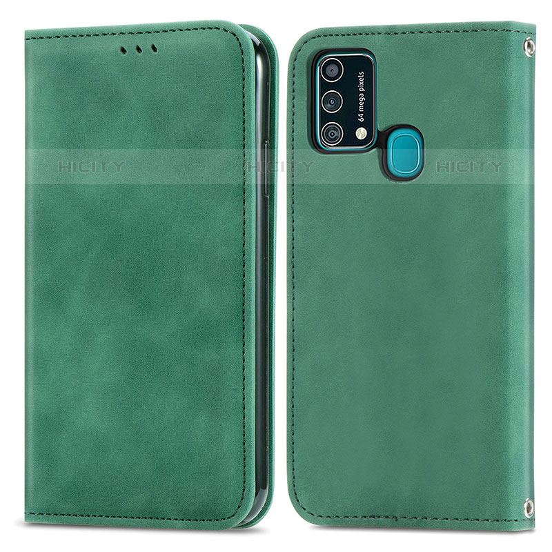 Custodia Portafoglio In Pelle Cover con Supporto S04D per Samsung Galaxy F41 Verde