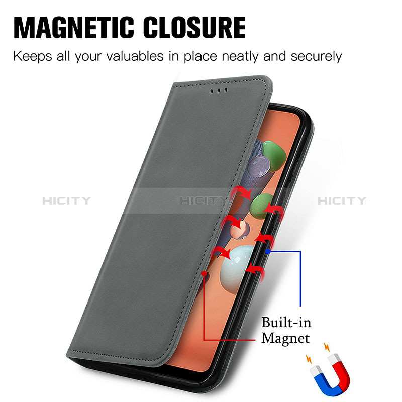 Custodia Portafoglio In Pelle Cover con Supporto S04D per Samsung Galaxy M11