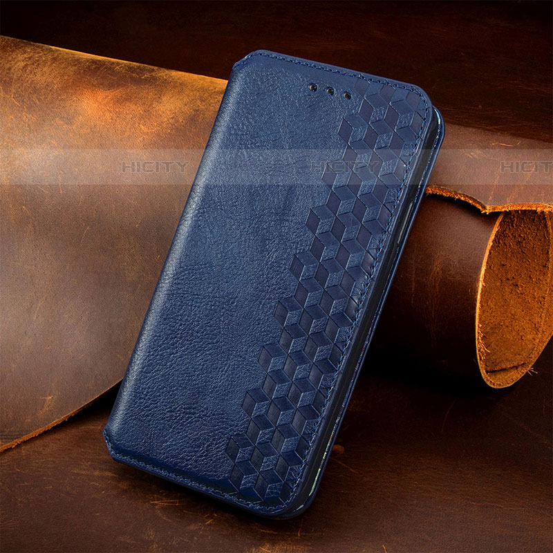Custodia Portafoglio In Pelle Cover con Supporto S04D per Samsung Galaxy M13 4G Blu