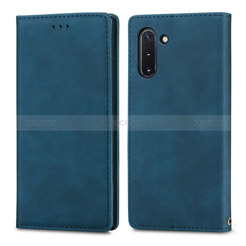 Custodia Portafoglio In Pelle Cover con Supporto S04D per Samsung Galaxy Note 10 5G Blu