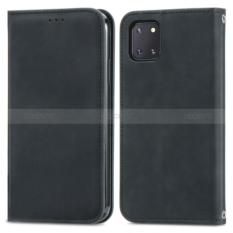 Custodia Portafoglio In Pelle Cover con Supporto S04D per Samsung Galaxy Note 10 Lite Nero