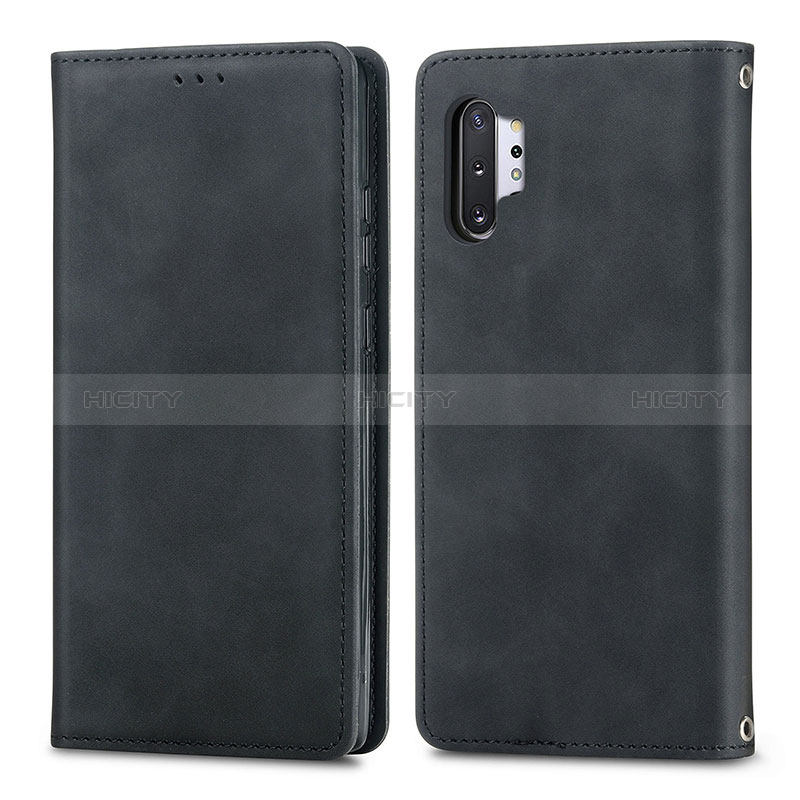 Custodia Portafoglio In Pelle Cover con Supporto S04D per Samsung Galaxy Note 10 Plus 5G Nero