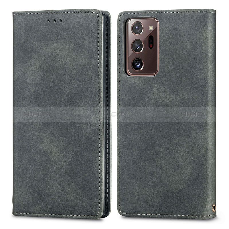 Custodia Portafoglio In Pelle Cover con Supporto S04D per Samsung Galaxy Note 20 Ultra 5G Grigio