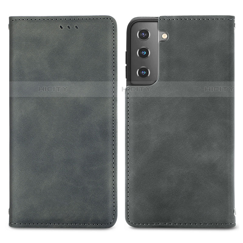 Custodia Portafoglio In Pelle Cover con Supporto S04D per Samsung Galaxy S21 5G Grigio