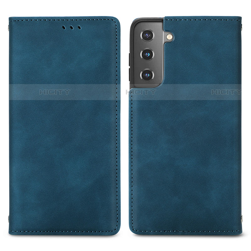 Custodia Portafoglio In Pelle Cover con Supporto S04D per Samsung Galaxy S21 Plus 5G Blu