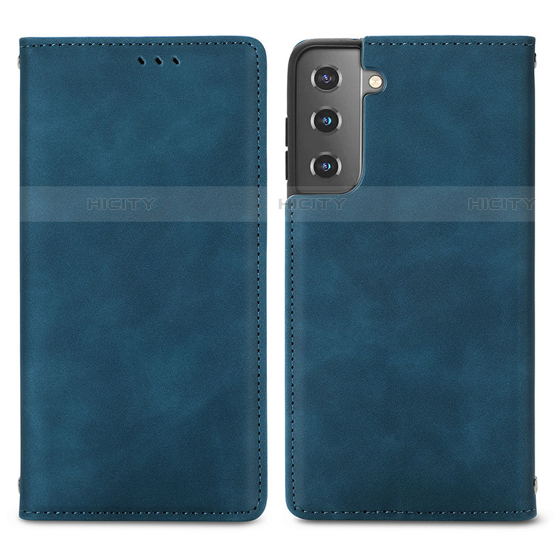 Custodia Portafoglio In Pelle Cover con Supporto S04D per Samsung Galaxy S22 Plus 5G Blu