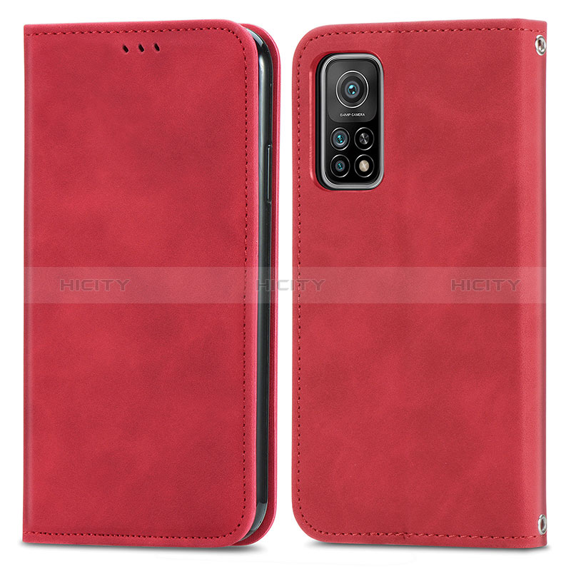Custodia Portafoglio In Pelle Cover con Supporto S04D per Xiaomi Mi 10T 5G Rosso