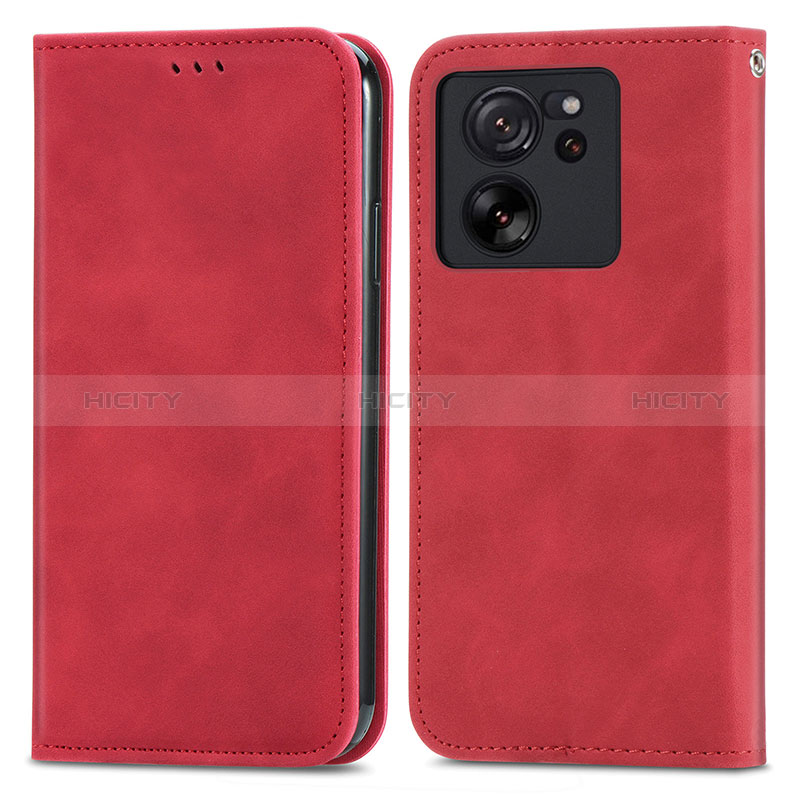 Custodia Portafoglio In Pelle Cover con Supporto S04D per Xiaomi Mi 13T 5G Rosso