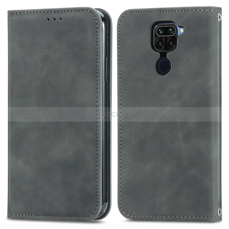 Custodia Portafoglio In Pelle Cover con Supporto S04D per Xiaomi Redmi Note 9 Grigio