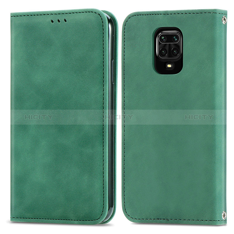 Custodia Portafoglio In Pelle Cover con Supporto S04D per Xiaomi Redmi Note 9 Pro Verde
