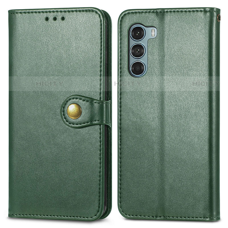 Custodia Portafoglio In Pelle Cover con Supporto S05D per Motorola Moto G200 5G Verde
