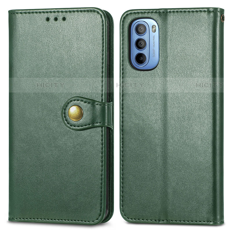Custodia Portafoglio In Pelle Cover con Supporto S05D per Motorola Moto G31 Verde