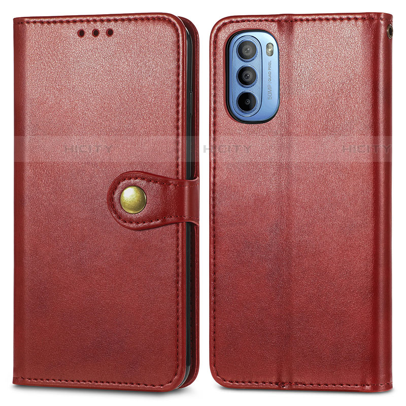 Custodia Portafoglio In Pelle Cover con Supporto S05D per Motorola Moto G41 Rosso