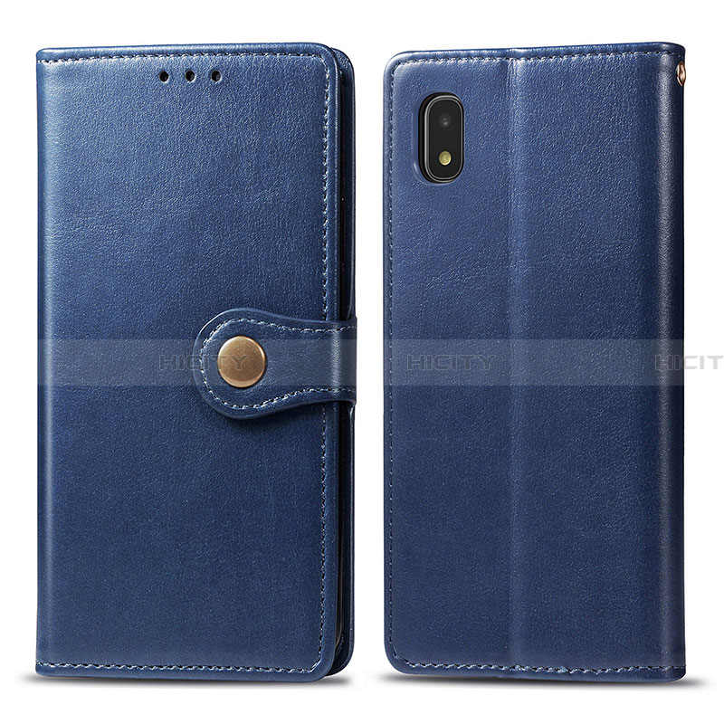 Custodia Portafoglio In Pelle Cover con Supporto S05D per Samsung Galaxy A21 SC-42A Blu