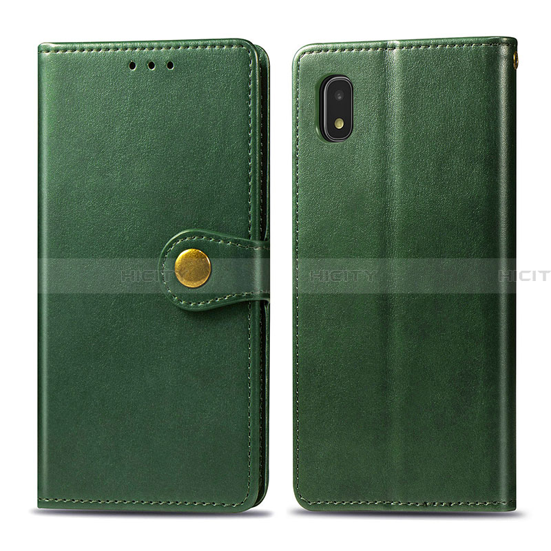 Custodia Portafoglio In Pelle Cover con Supporto S05D per Samsung Galaxy A21 SC-42A Verde