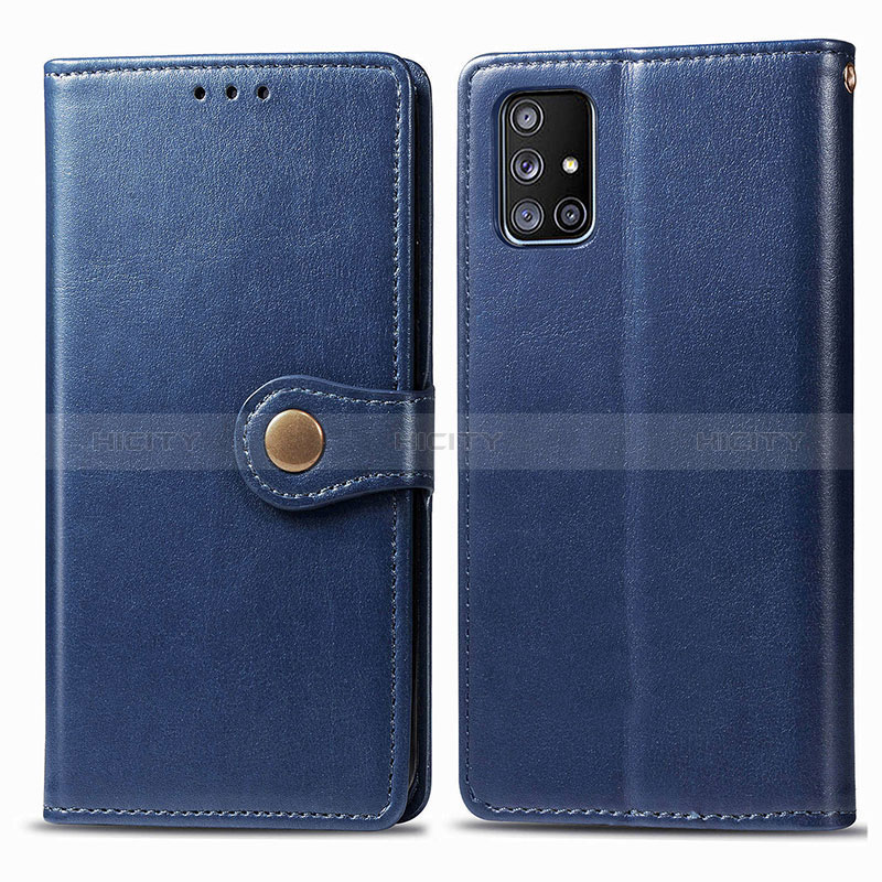 Custodia Portafoglio In Pelle Cover con Supporto S05D per Samsung Galaxy A71 5G Blu