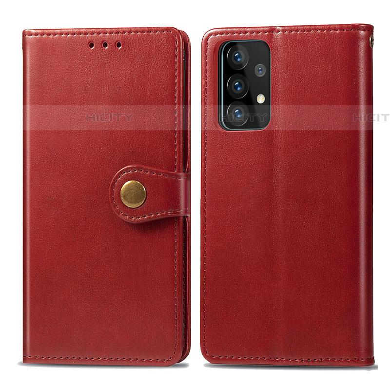 Custodia Portafoglio In Pelle Cover con Supporto S05D per Samsung Galaxy A72 5G Rosso