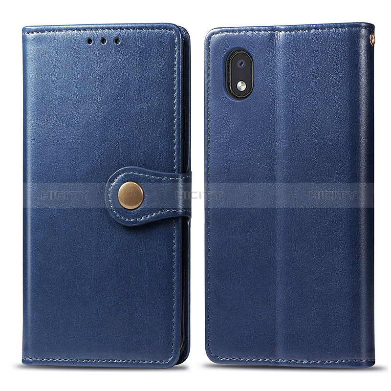 Custodia Portafoglio In Pelle Cover con Supporto S05D per Samsung Galaxy M01 Core Blu